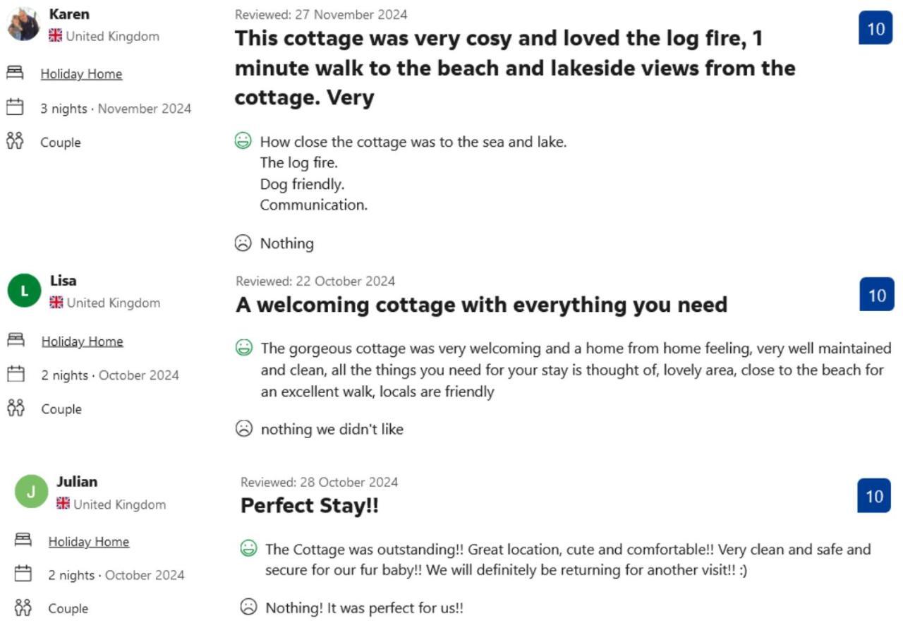 Romantic Lakeside Cottage By The Beach! With Super Cosy Log Burner! The Perfect Escape To Your Home From Home By The Sea! So Relaxing - You Won'T Want To Leave! Pet Friendly! مابليتورب المظهر الخارجي الصورة